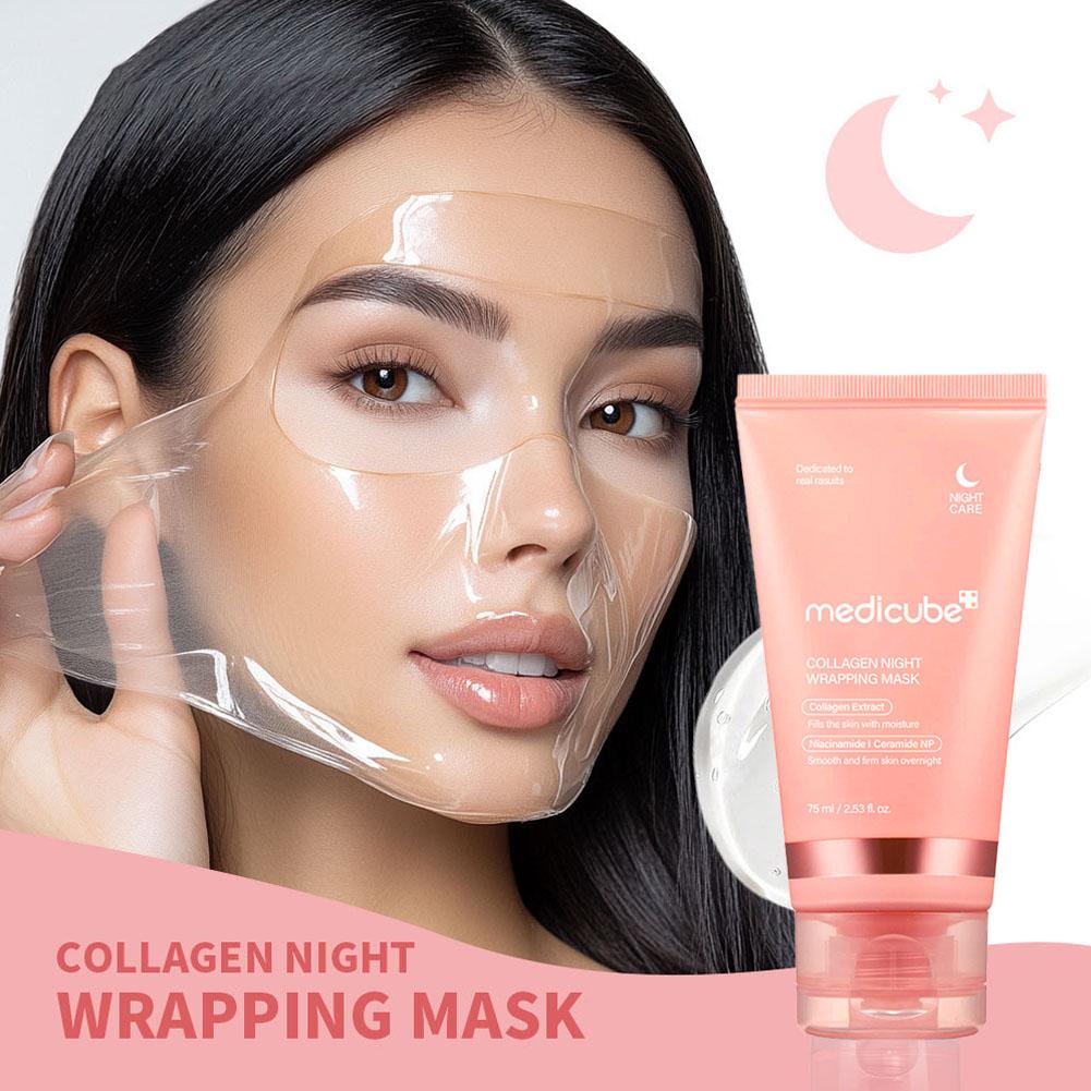 Collagen Overnight Wrapping Peel-Off Facial Mask 75ml Korean Night Mask For Deep Hydration Skin Care Repair