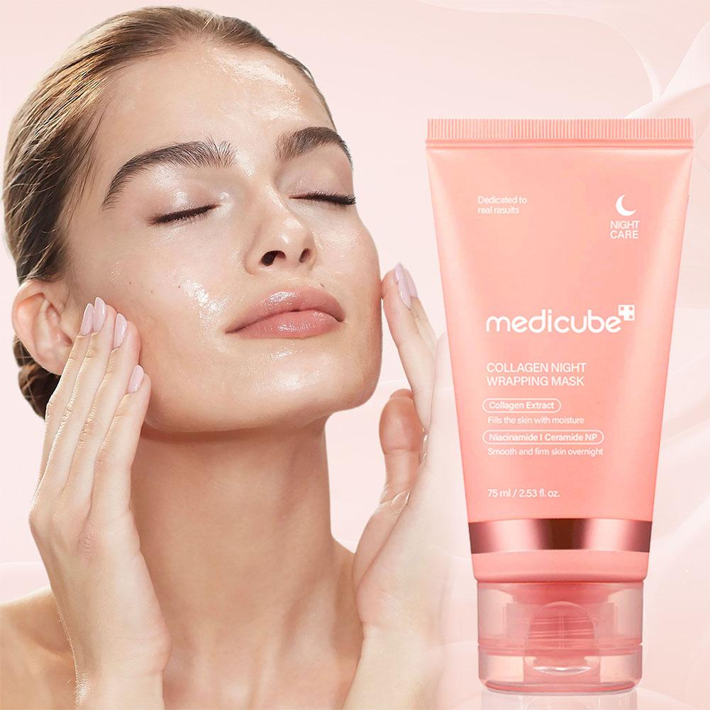 Collagen Overnight Wrapping Peel-Off Facial Mask 75ml Korean Night Mask For Deep Hydration Skin Care Repair
