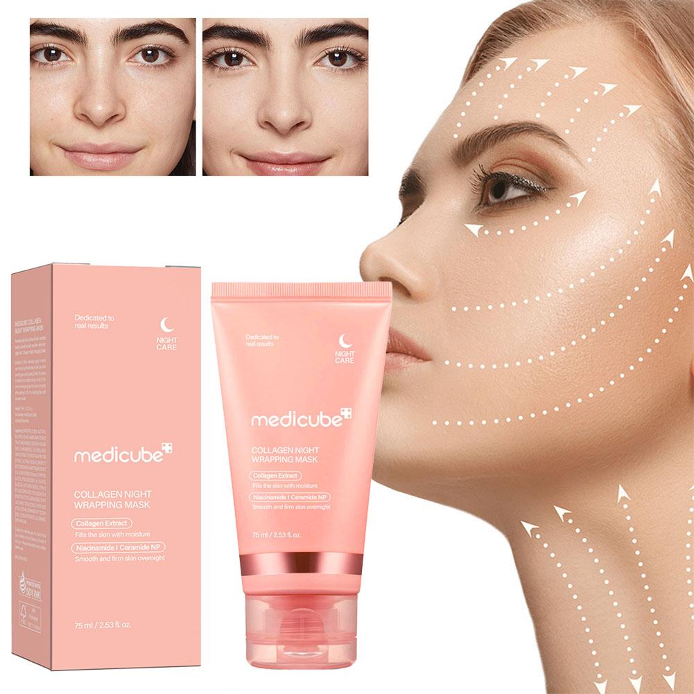 Collagen Overnight Wrapping Peel-Off Facial Mask 75ml Korean Night Mask For Deep Hydration Skin Care Repair