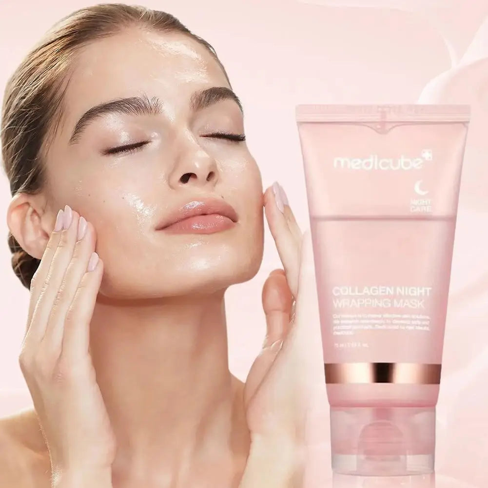 Collagen Overnight Wrapping Peel-Off Facial Mask 75ml Korean Night Mask For Deep Hydration Skin Care Repair