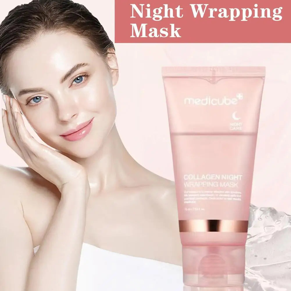 Collagen Overnight Wrapping Peel-Off Facial Mask 75ml Korean Night Mask For Deep Hydration Skin Care Repair
